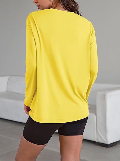 Women's Oversized Long Sleeve Crew Neck Boyfriend Tee