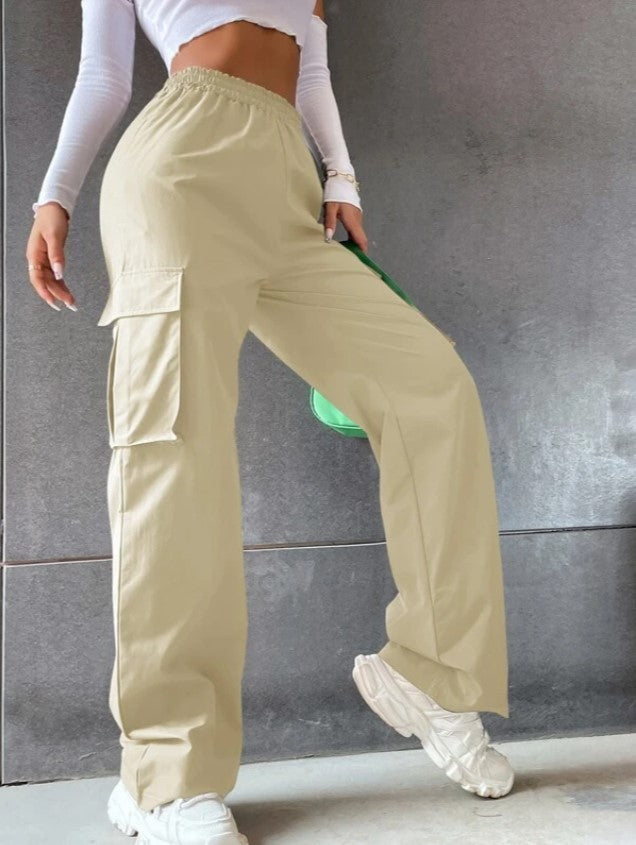 Women's High Waist Wide Leg Cargo Pants Loose Fit Trousers