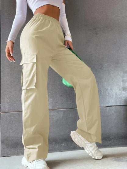 Women's High Waist Wide Leg Cargo Pants Loose Fit Trousers
