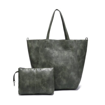 Vintage Large Soft PU Leather Tote Bag for Women