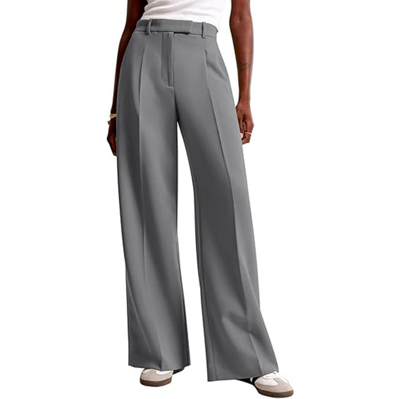 Women's High-Waisted Wide-Leg Pants – Elegant Business Trousers