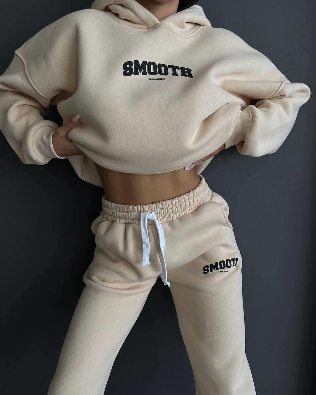 Womens Fleece Graphic Hoodie Joggers Matching Set