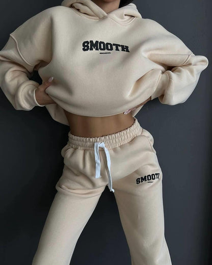 Womens Fleece Graphic Hoodie Joggers Matching Set