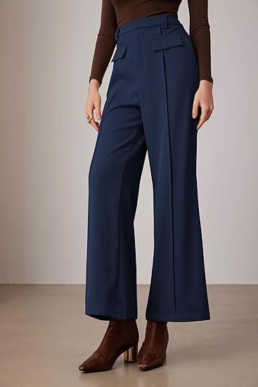 Women's High-Waist Wide-Leg Suit Pants – Elegant Business Trousers