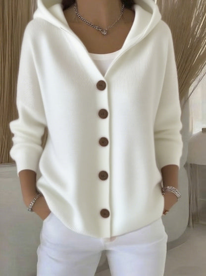 Women's Hooded Button Down Knit Cardigan Sweater