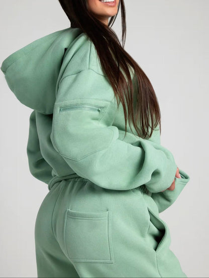 Women's Eye Mask Hoodie Sweatpants Two Piece Lounge Set
