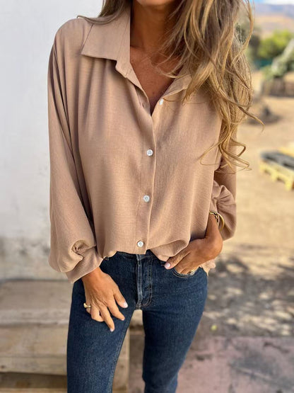 Women's Oversized Button Down Shirt Long Sleeve Collared