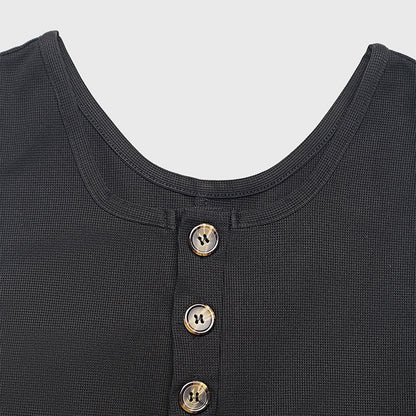 Sleeveless Button Front Wide Leg Jumpsuit with Pockets