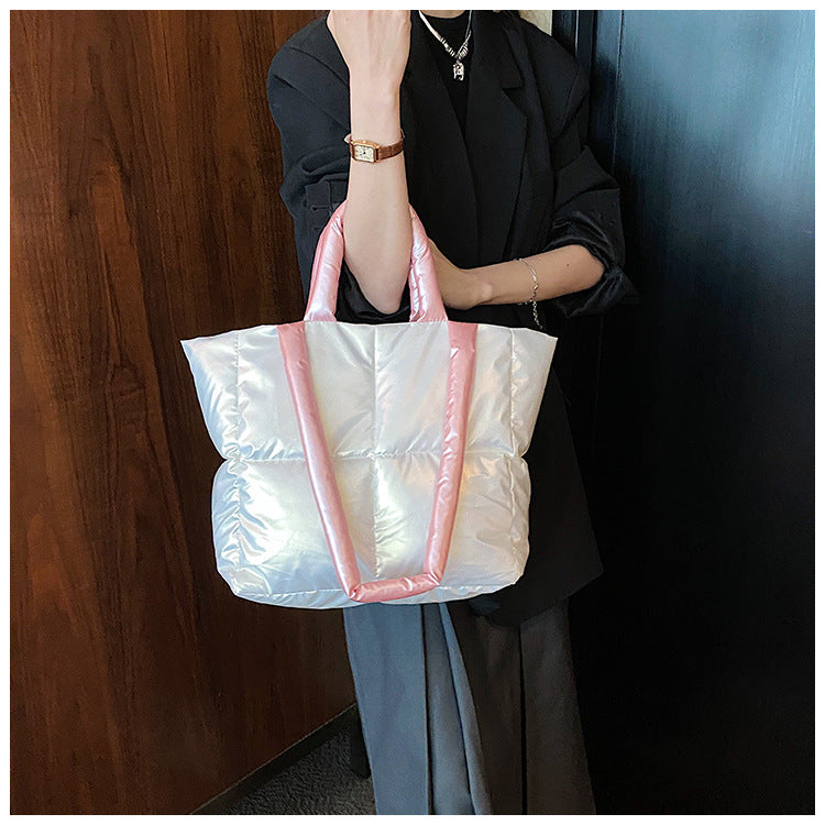 Light Down Cotton Padded Shoulder Padding Tote Bag