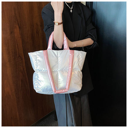 Light Down Cotton Padded Shoulder Padding Tote Bag