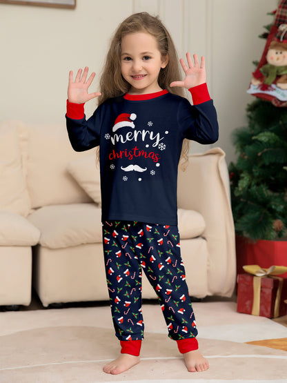 Christmas Hat, Letter Cane, Parent-child Outfit, Printed Christmas Pajamas