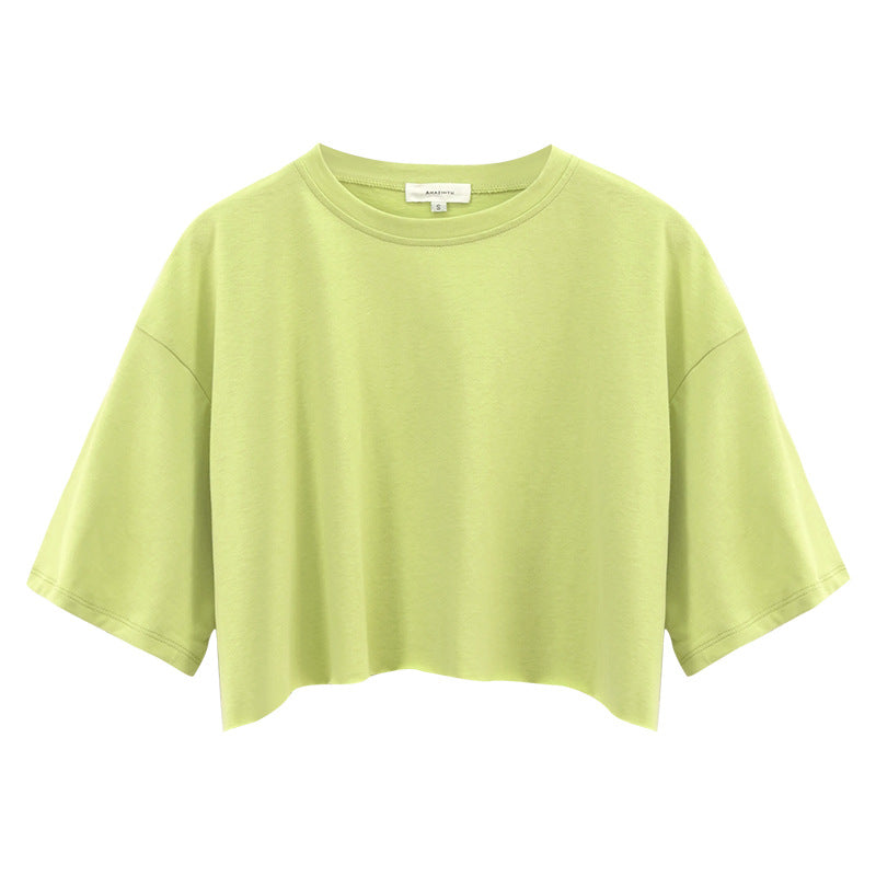 Summer Crop Cotton Tee Women’s Short Sleeve Street Style