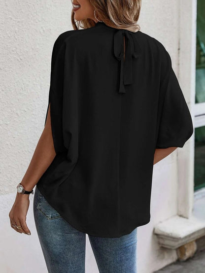 Fashion Abstract Print Dolman Sleeve Tunic Shirt