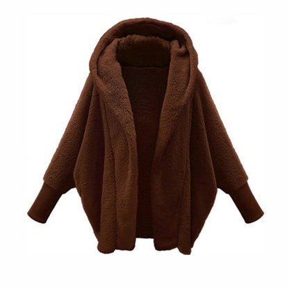 Women's Oversized Fuzzy Hooded Cardigan Plus Size