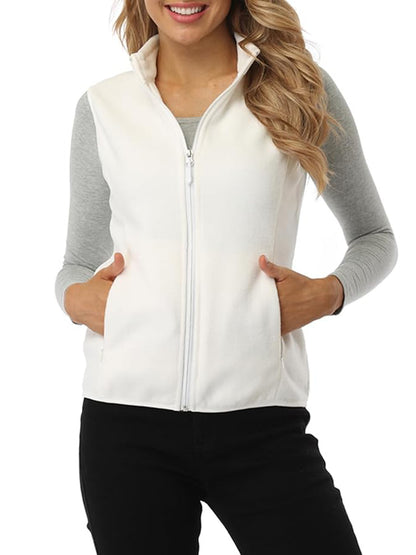 Women's Fleece Vest Zip Up Lightweight with Pockets