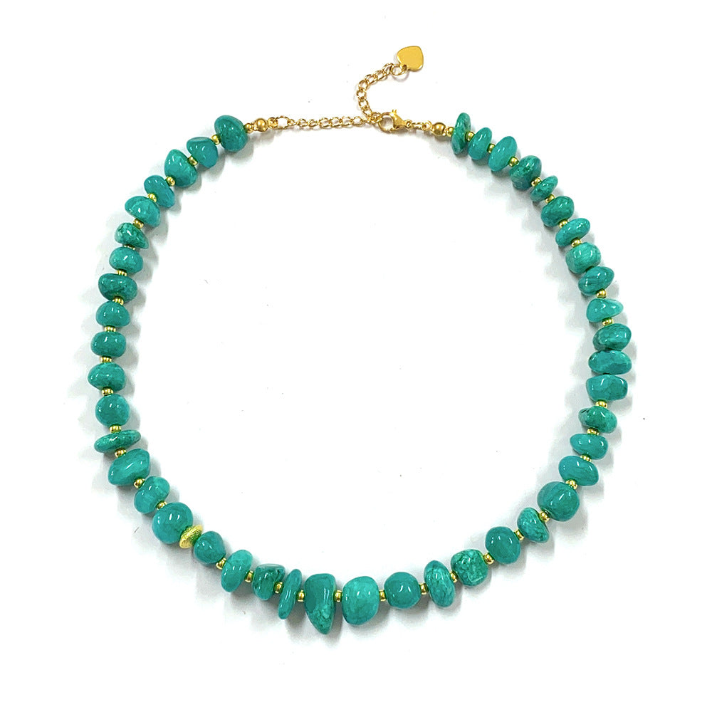 Boho Handmade Natural Stone Beaded Shell Necklace
