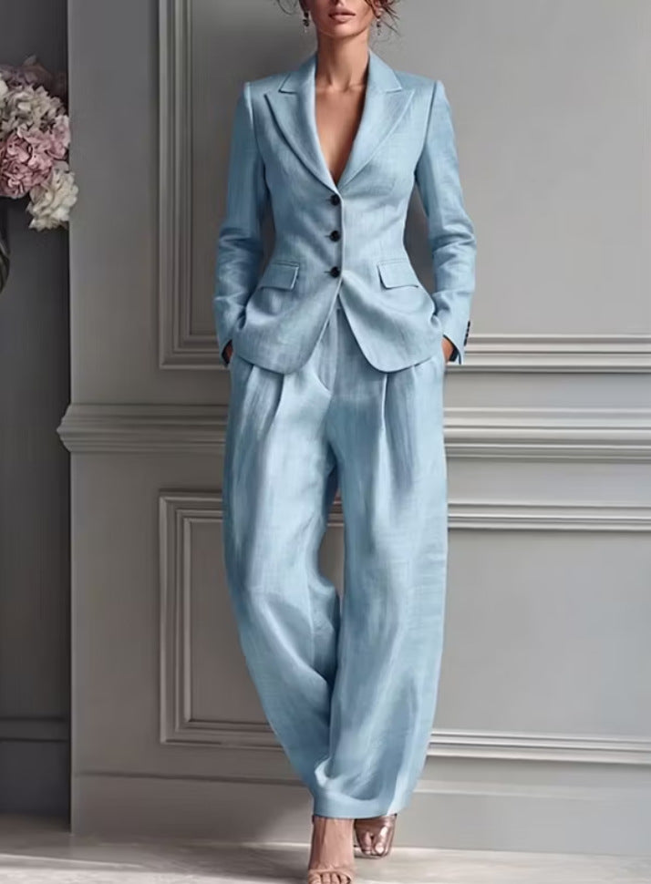 Womens Two Piece Blazer Pants Set Business Casual