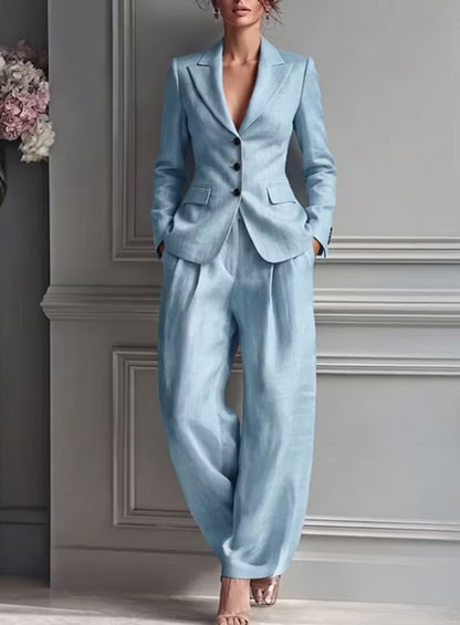 Womens Two Piece Blazer Pants Set Business Casual