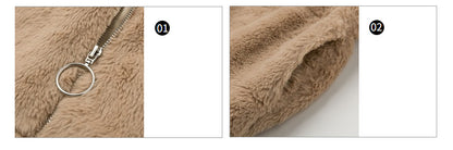 Women's Faux Fur Zip Up Jacket Winter Warm Fuzzy Coat