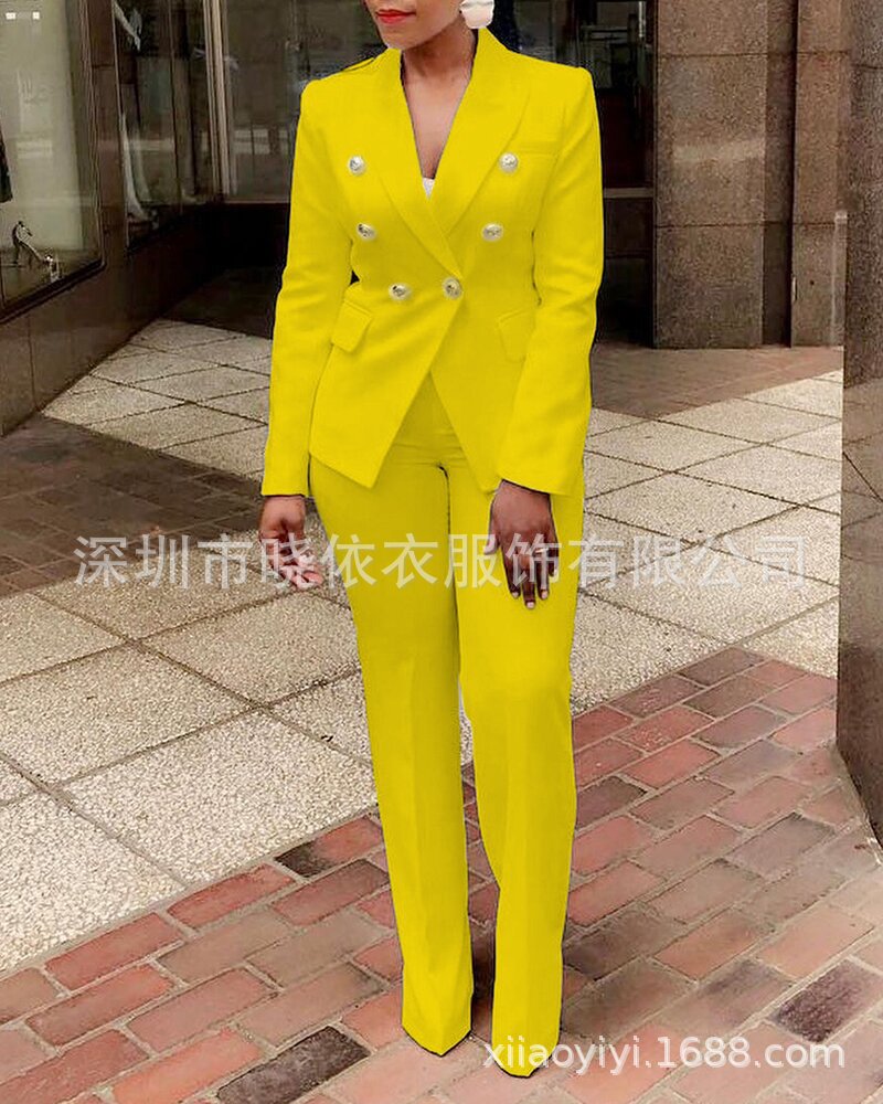 Women's 2 Piece Blazer Set Business Casual Pants Suit