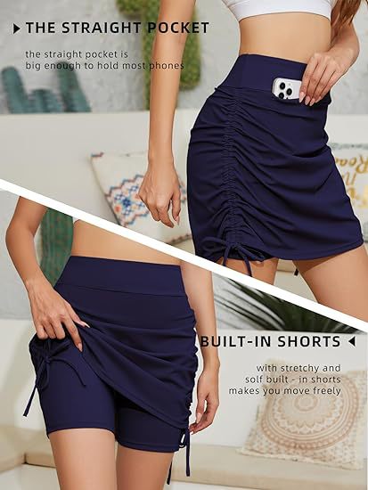 Women's High-Waist Drawstring Yoga Skirt – Summer Beach Sports Skirt