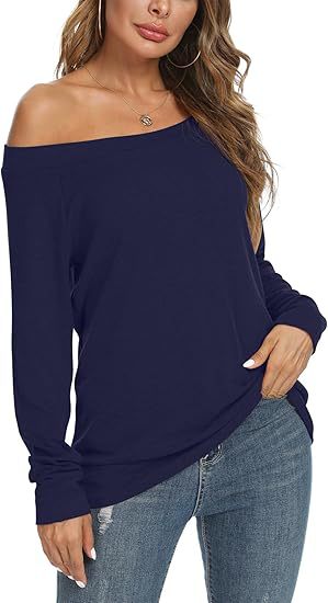 Women's Off Shoulder Long Sleeve Knit Sweater Top