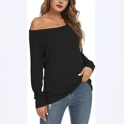 Women's Off Shoulder Long Sleeve Knit Sweater Top