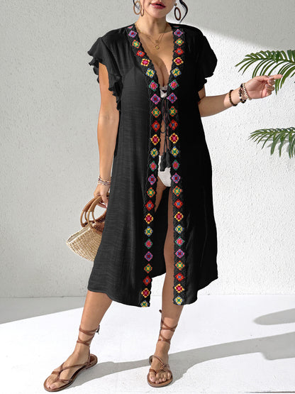 Womens Boho Crochet Beach Cover Up Dress Swimwear
