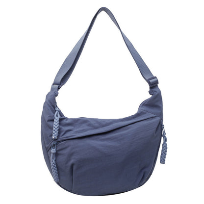 Black Crossbody Moon Sling Bag Casual Nylon Shoulder Purse