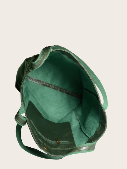 Vintage Soft Leather Tote Bag with Pocket Large Capacity