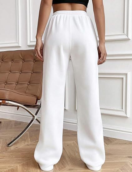 High Waist Cotton Wide Leg Drawstring Pants