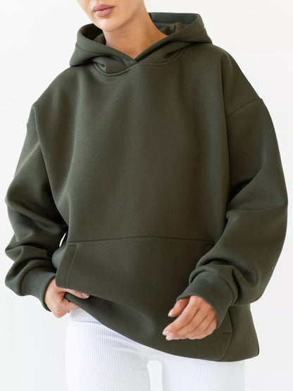 Women's Oversized Hoodie Solid Streetwear Sweatshirt