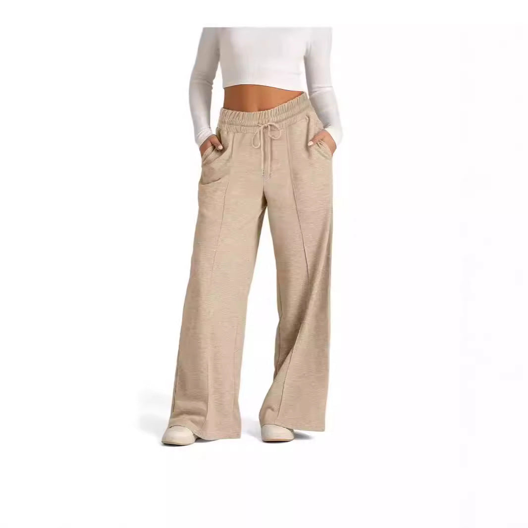 Women's High Waisted Wide Leg Drawstring Casual Pants