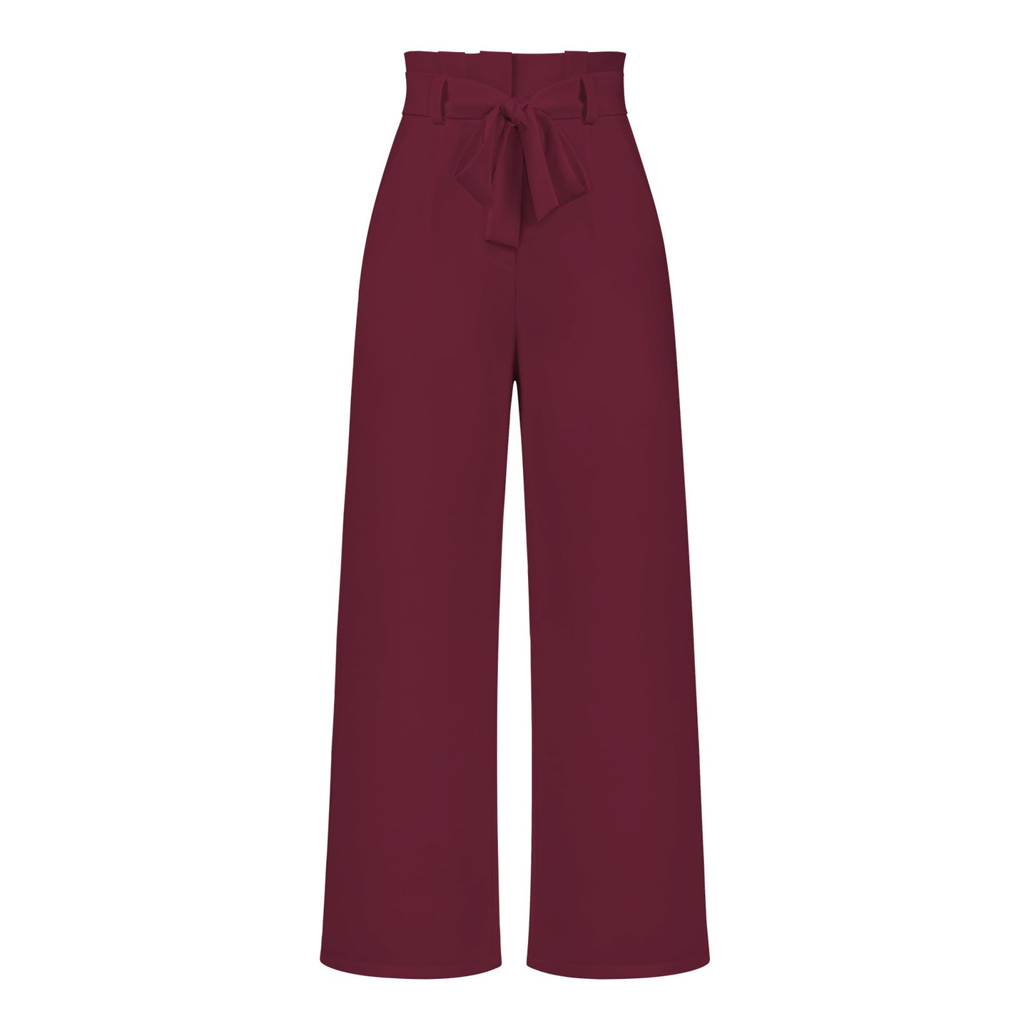 Women's Wide-Leg Trousers with Belt Casual Commuter Pants