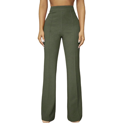 High Waist Straight Leg Pants | Women's Work Trousers