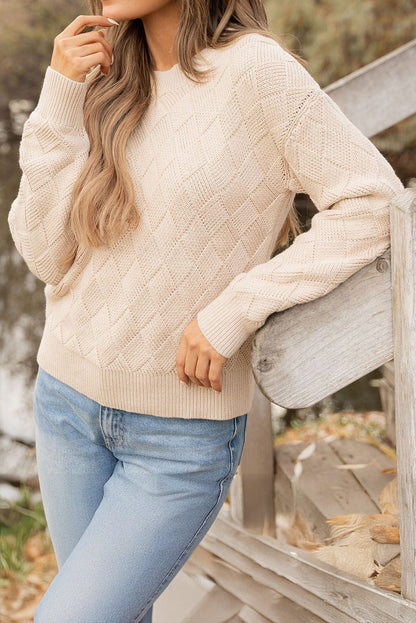 Women's Cozy Oversized Crew Neck Knit Sweater