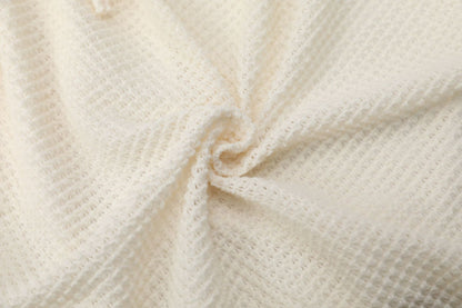 Waffle Knit Sleeveless Drawstring Waist Mini Dress