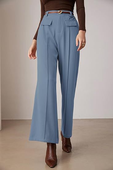 Women's High-Waist Wide-Leg Suit Pants – Elegant Business Trousers