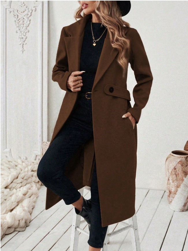 Women's Classic Double Breasted Long Winter Coat