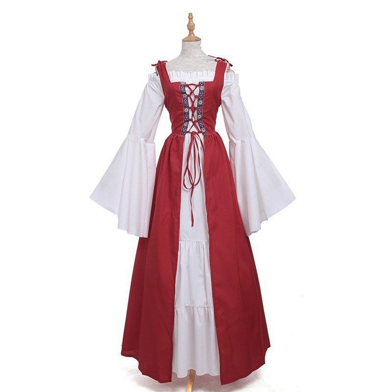 Renaissance Medieval Corset Dress Women Halloween Costume