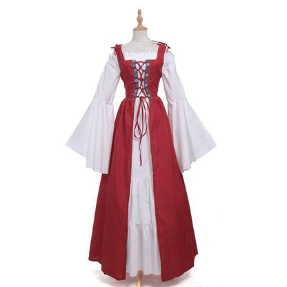 Renaissance Medieval Corset Dress Women Halloween Costume