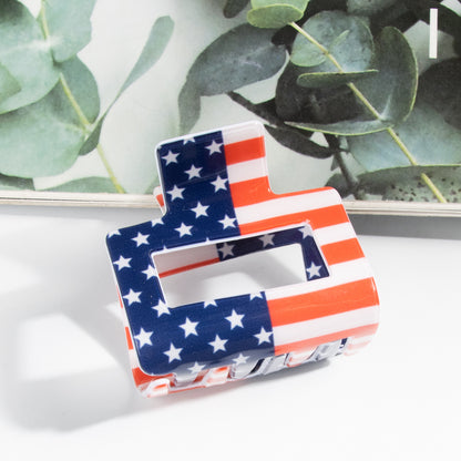 4th of July American Flag Hair Claw Clip USA Style