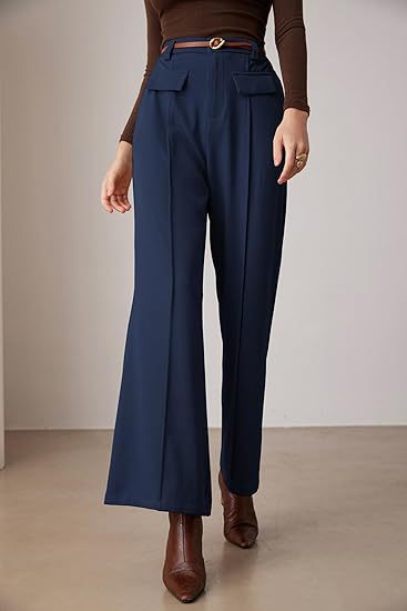 Women's High-Waist Wide-Leg Suit Pants – Elegant Business Trousers