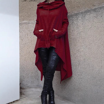 Women's Oversized Longline Hoodie Asymmetric Hem