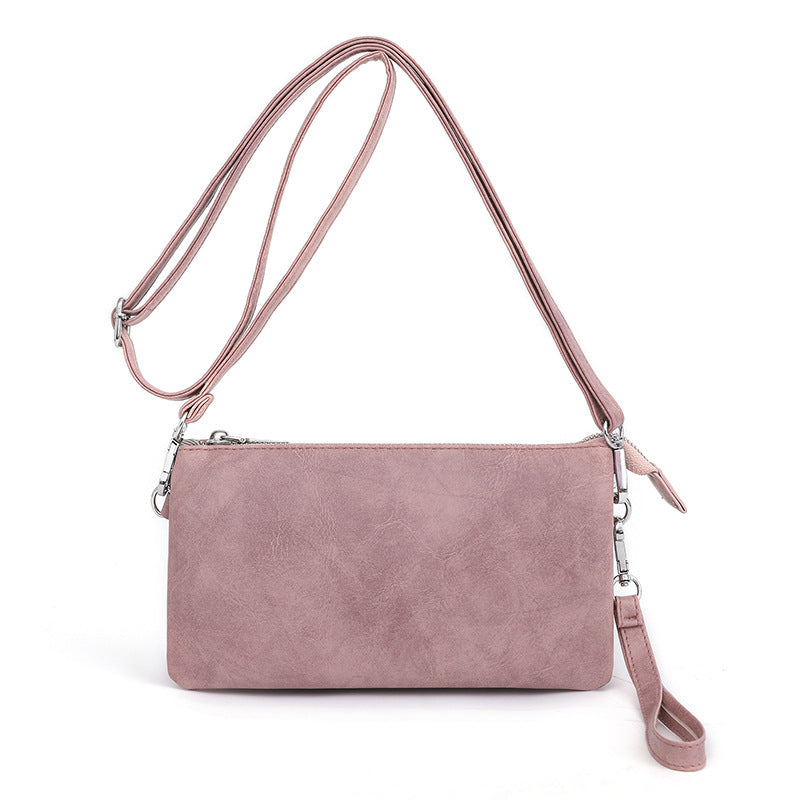 Envelope Style Crossbody Wallet Clutch with Zipper Closure