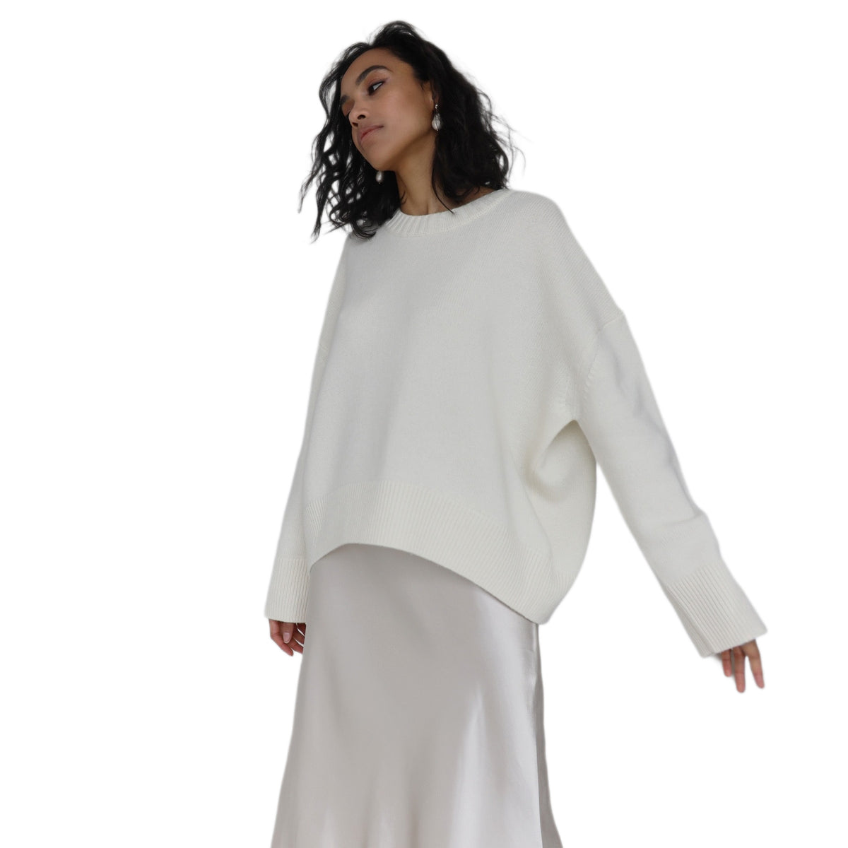 Women's Oversized Crew Neck Cozy Pullover Sweater