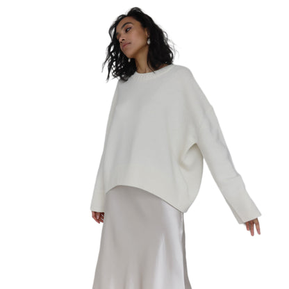 Women's Oversized Crew Neck Cozy Pullover Sweater