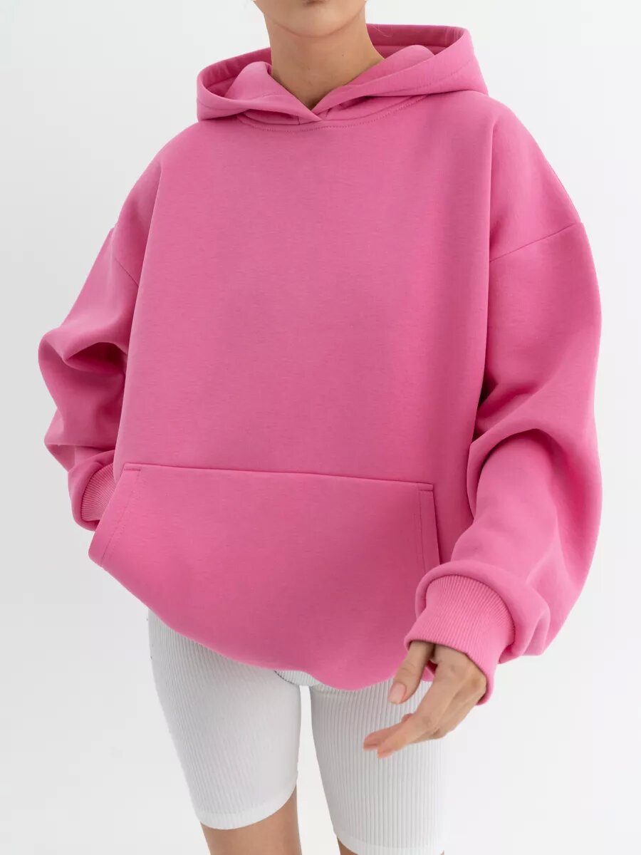 Women's Oversized Hoodie Solid Streetwear Sweatshirt