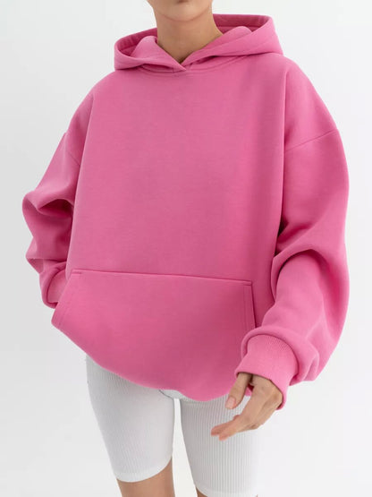 Women's Oversized Hoodie Solid Streetwear Sweatshirt