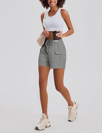 Women's High-Waisted Drawstring Cargo Shorts – Casual Summer Shorts